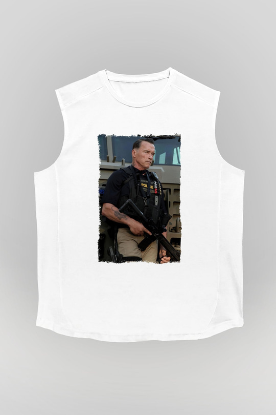 Arnold Schwarzenegger Beyaz Unisex Kolsuz Tişört