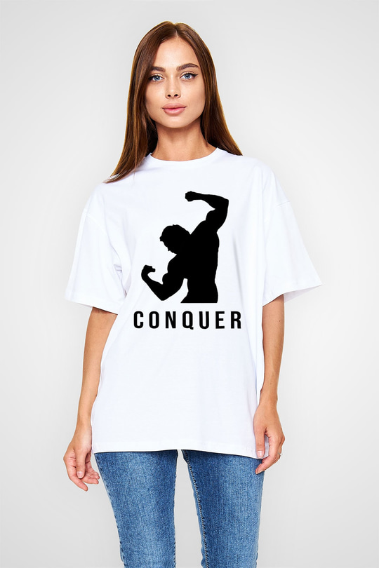 Arnold Schwarzenegger Beyaz Unisex Oversize Tişört T-Shirt