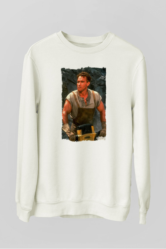 Arnold Schwarzenegger Beyaz Unisex Sweatshirt