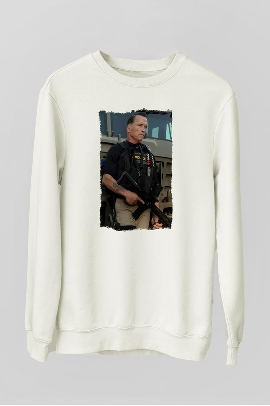 Arnold Schwarzenegger Beyaz Unisex Sweatshirt