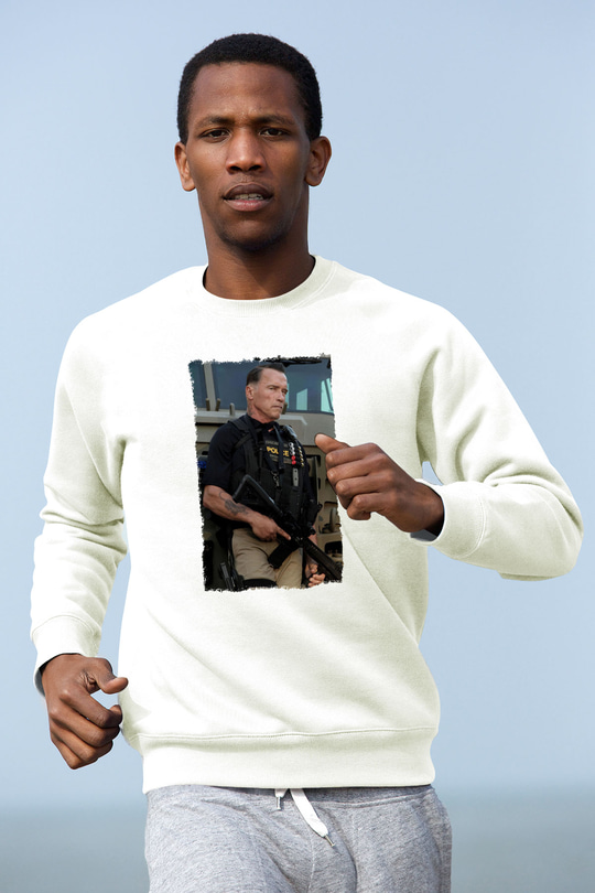 Arnold Schwarzenegger Beyaz Unisex Sweatshirt