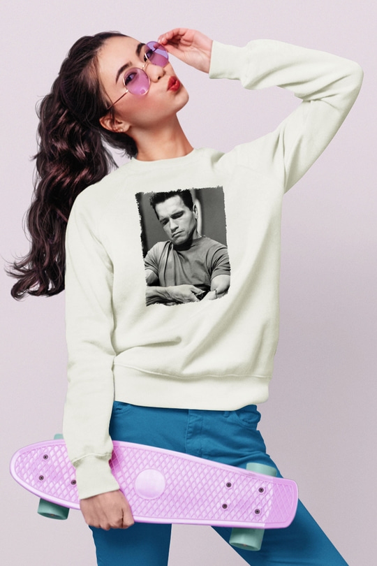 Arnold Schwarzenegger Beyaz Unisex Sweatshirt