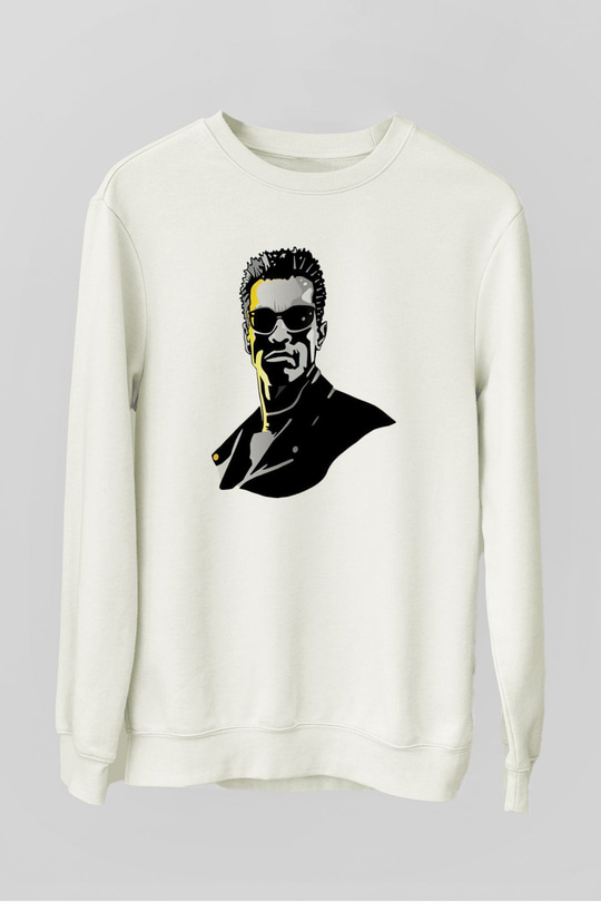 Arnold Schwarzenegger Beyaz Unisex Sweatshirt