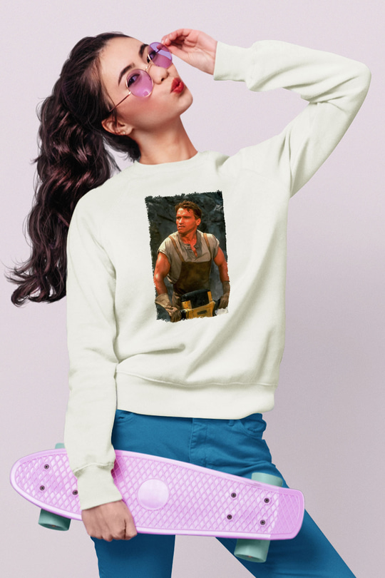 Arnold Schwarzenegger Beyaz Unisex Sweatshirt