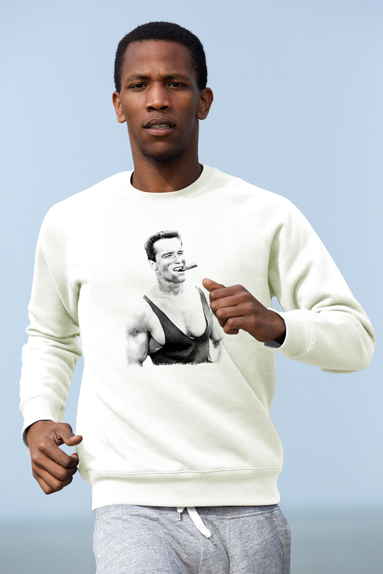 Arnold Schwarzenegger Beyaz Unisex Sweatshirt