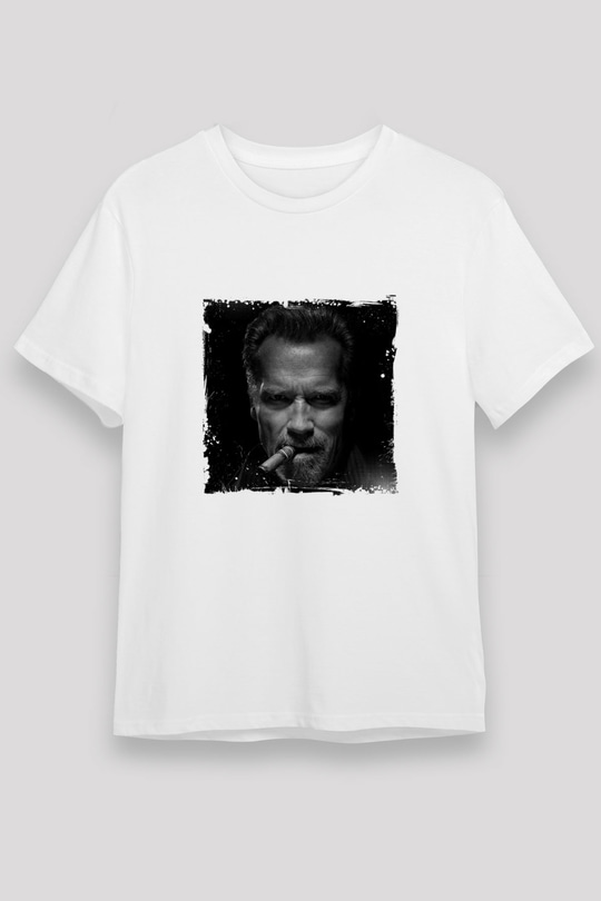 Arnold Schwarzenegger Unisex Baskılı Beyaz Tişört