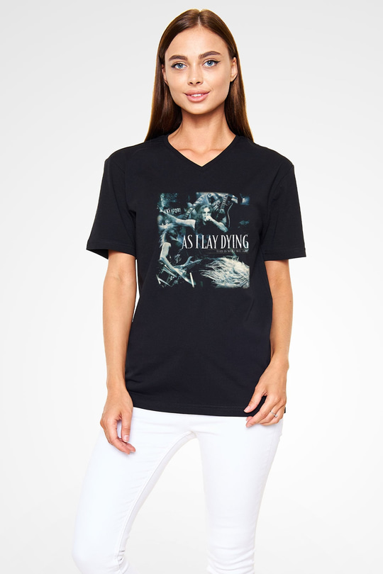 As I Lay Dying Siyah Unisex V Yaka Tişört T-Shirt
