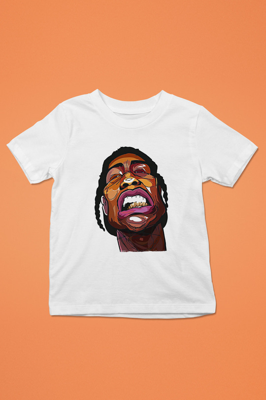 Asap Rocky Baskılı Beyaz Unisex Beyaz Çocuk Tişört - Tshirt
