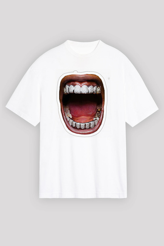 Asap Rocky Baskılı Beyaz Unisex Oversize Tişört - Tshirt