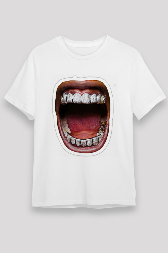 Asap Rocky Baskılı Unisex Beyaz Tişört - Tshirt