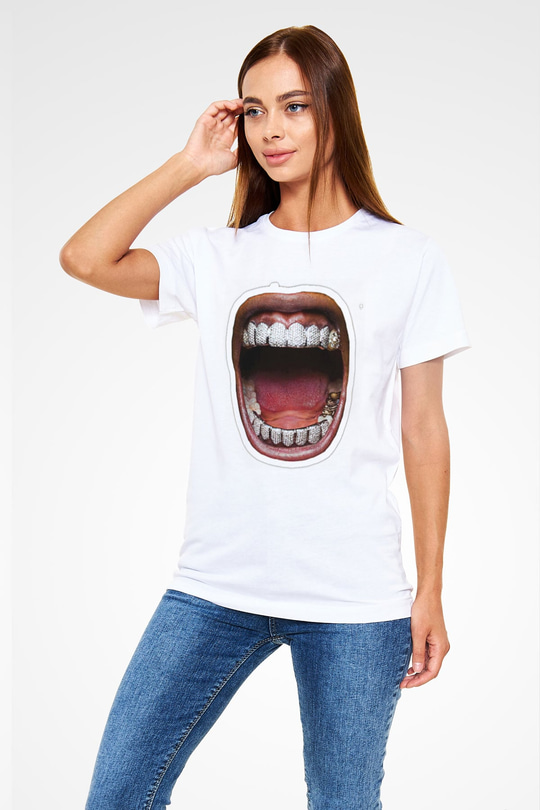 Asap Rocky Baskılı Unisex Beyaz Tişört - Tshirt
