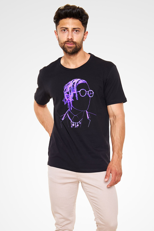 Asap Rocky Baskılı Unisex Siyah Tişört - Tshirt