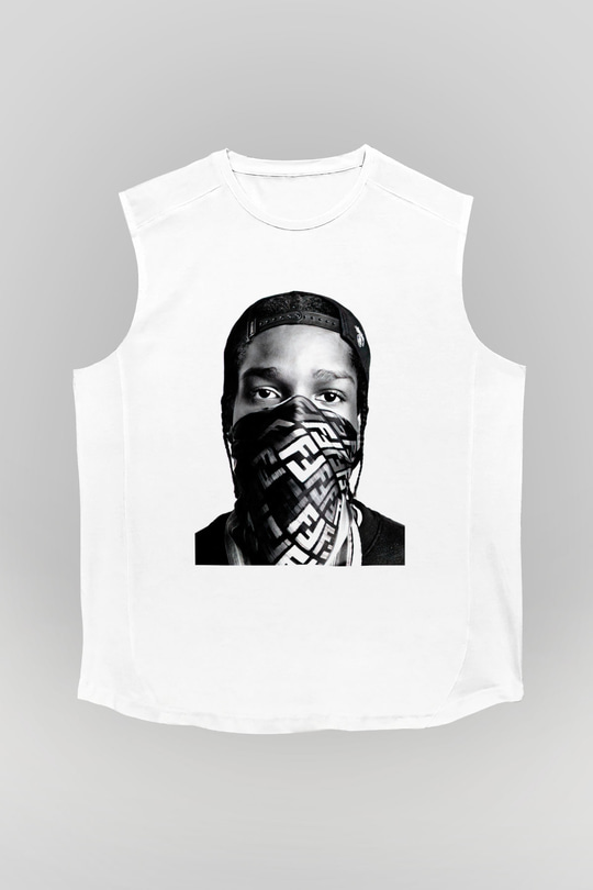 ASAP Rocky Beyaz Unisex Kolsuz Tişört