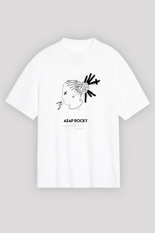 ASAP Rocky Beyaz Unisex Oversize Tişört T-Shirt