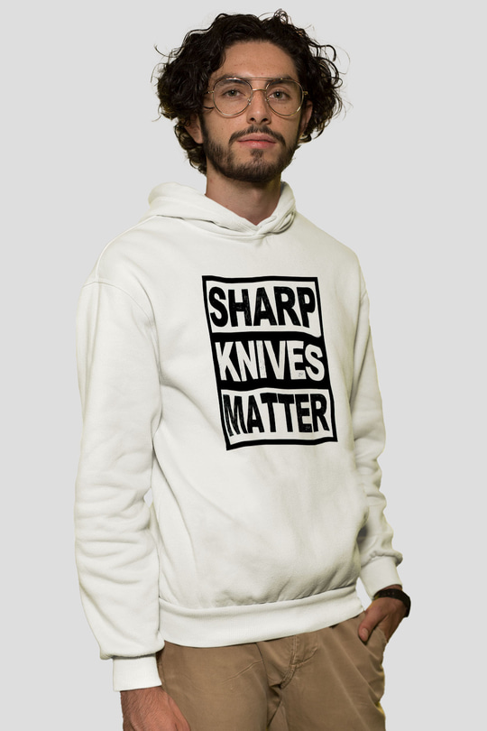 Aşçı Beyaz Unisex Kapüşonlu Sweatshirt