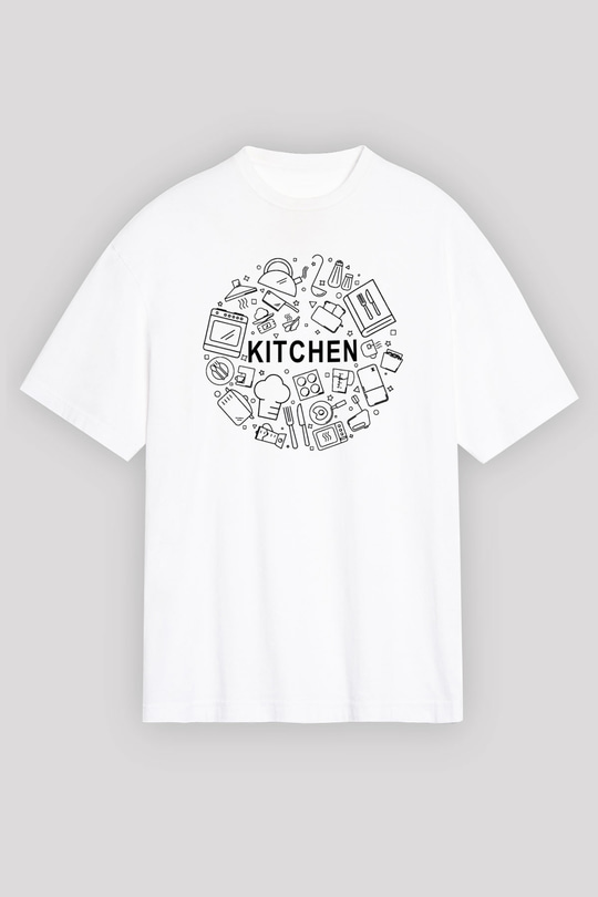 Aşçı Beyaz Unisex Oversize Tişört T-Shirt