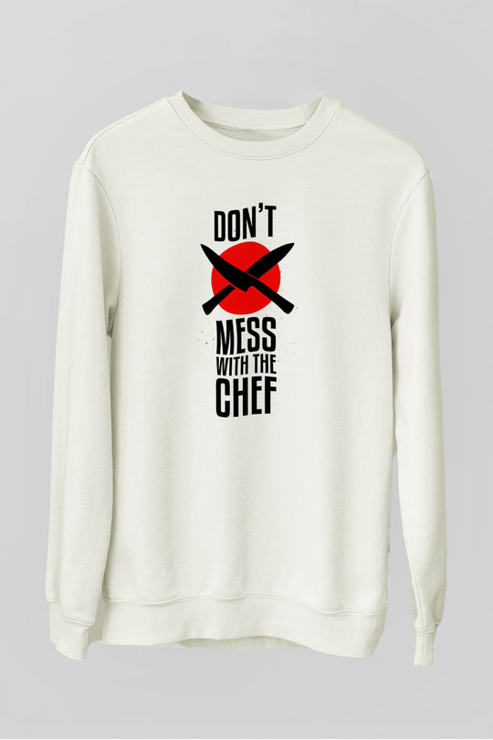 Aşçı Beyaz Unisex Sweatshirt