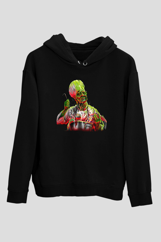 Aşçı Siyah Unisex Kapşonlu Sweatshirt
