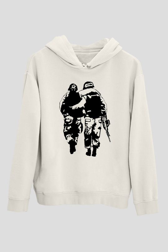 Asker Beyaz Unisex Hoodie