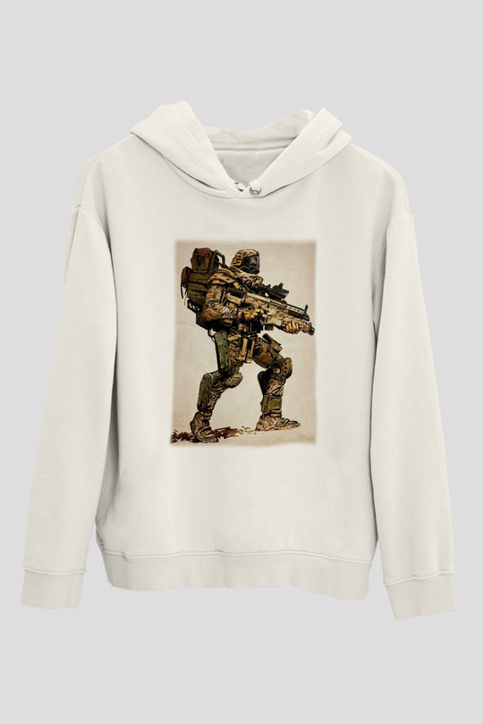 Asker Beyaz Unisex Hoodie