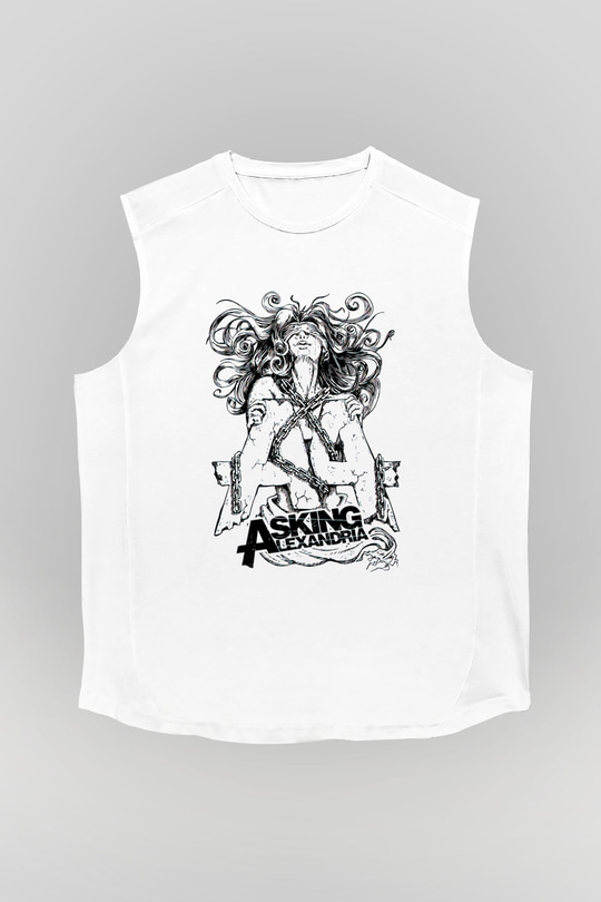 Asking Alexandria Beyaz Unisex Kolsuz Tişört