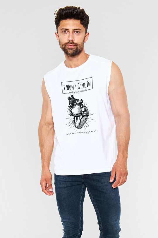 Asking Alexandria Beyaz Unisex Kolsuz Tişört