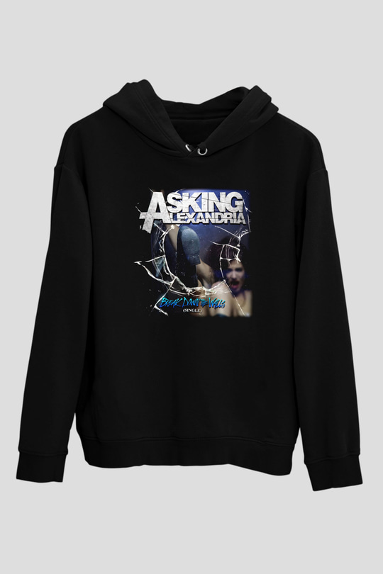 Asking Alexandria Siyah Unisex Kapüşonlu Sweatshirt