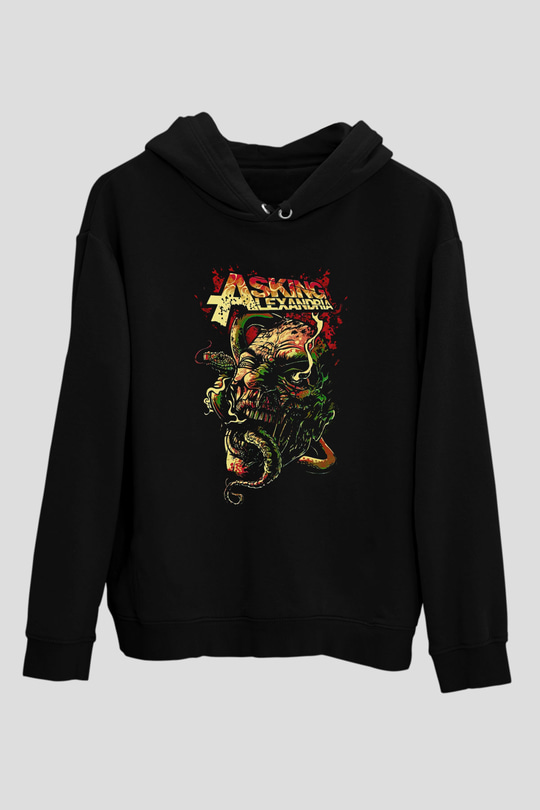Asking Alexandria Siyah Unisex Kapüşonlu Sweatshirt