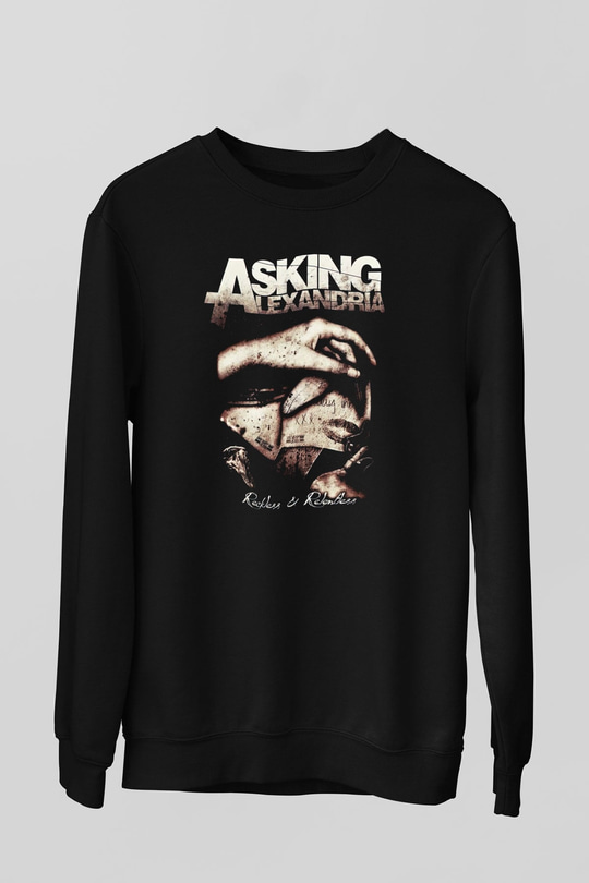 Asking Alexandria Siyah Unisex Sweatshirt