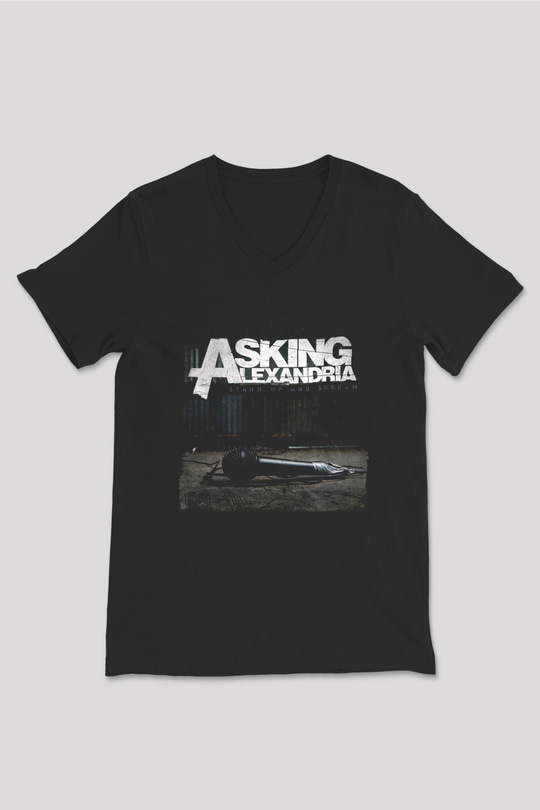 Asking Alexandria Siyah Unisex V Yaka Tişört