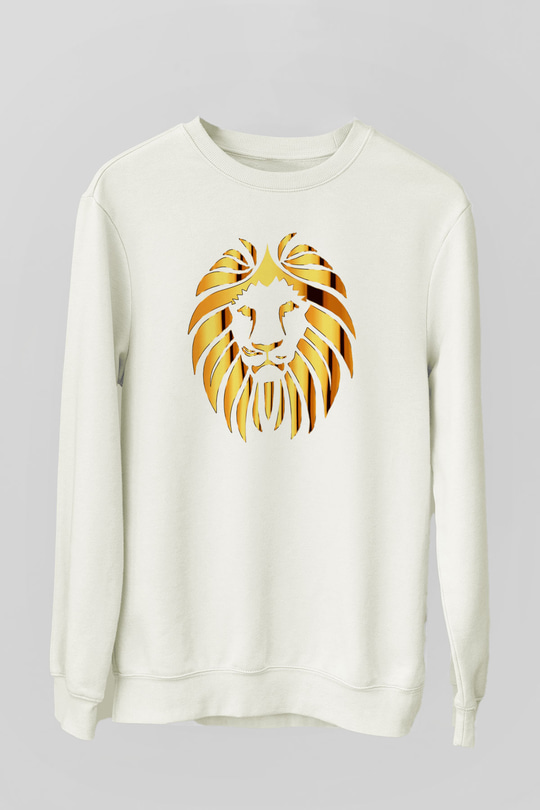 Aslan Beyaz Unisex Sweatshirt