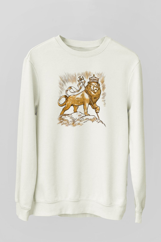 Aslan Beyaz Unisex Sweatshirt