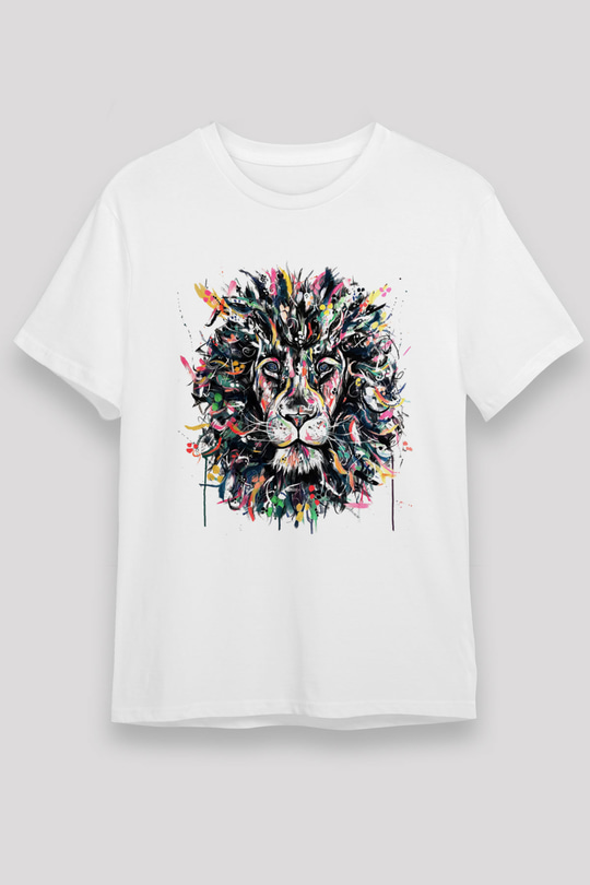 Aslan Beyaz Unisex Tişört T-Shirt - TişörtFabrikası