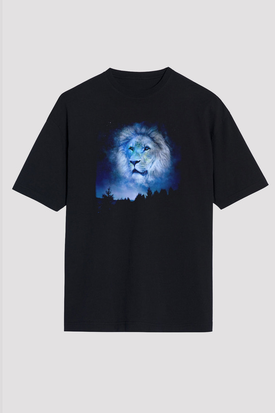 Aslan Siyah Oversize Tişört Oversize T-shirt - TişörtFabrikası