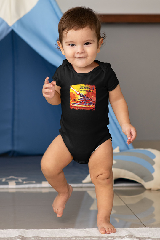 Assassin Baskılı Unisex Siyah Bebek Body - Zıbın
