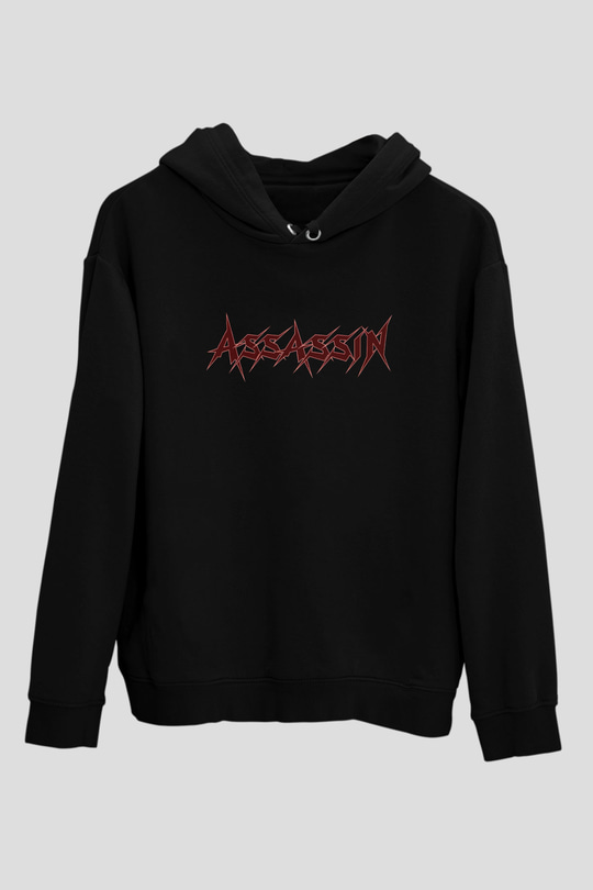 Assassin Siyah Unisex Kapüşonlu Sweatshirt