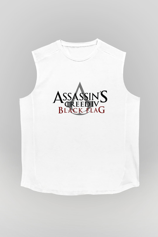 Assassins Creed Beyaz Unisex Kolsuz Tişört