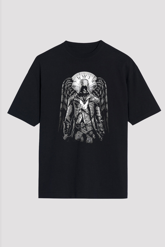 Assassins Creed Siyah Unisex Oversize Tişört T-Shirt
