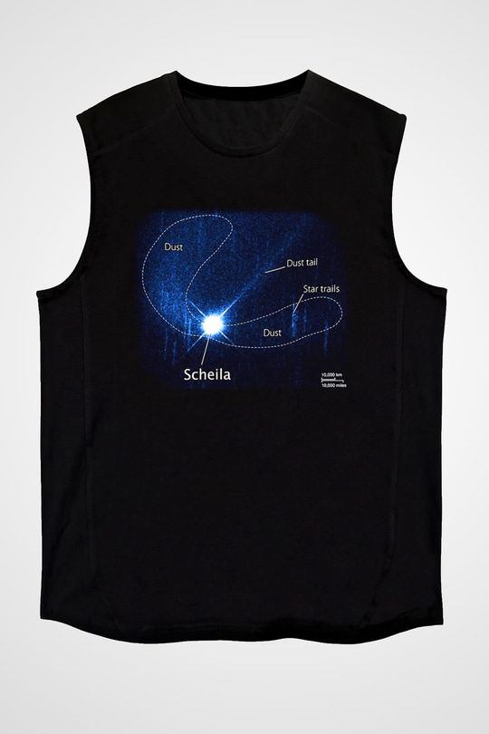 Asteroit Siyah Unisex Kolsuz Tişört