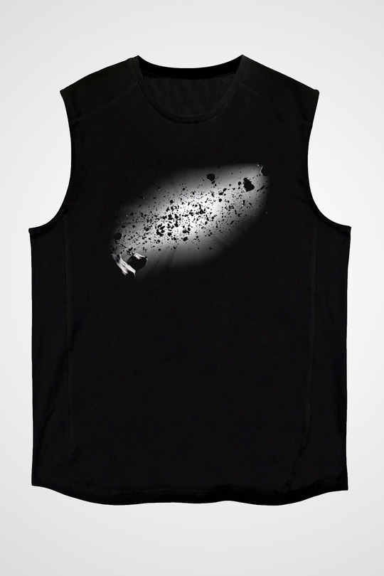 Asteroit Siyah Unisex Kolsuz Tişört