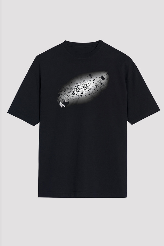 Asteroit Siyah Unisex Oversize Tişört T-Shirt