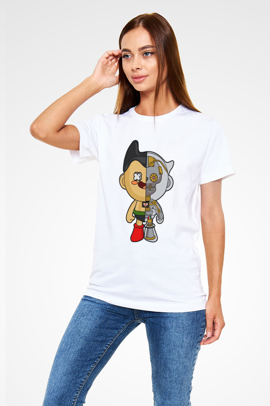 Astroboy Baskılı Unisex Beyaz Tişört