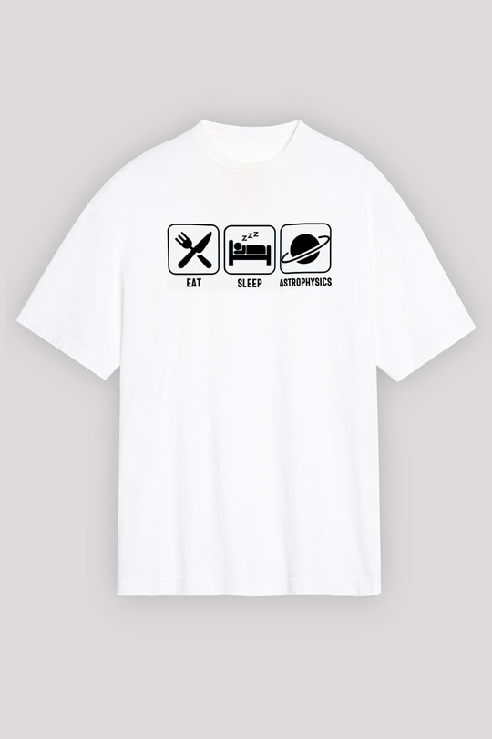 Astrofizikçi Beyaz Oversize Tişört Oversize T-shirt - TişörtFabrikası