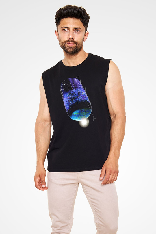 Astrofizikçi Siyah Unisex Kolsuz Tişört