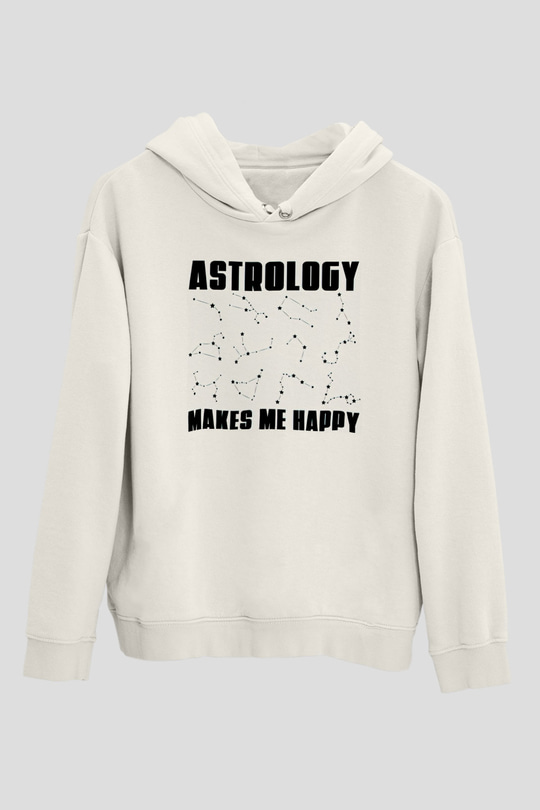 Astrolog Beyaz Unisex Kapüşonlu Sweatshirt