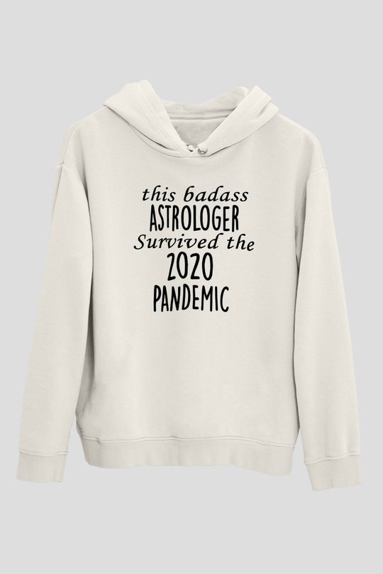 Astrolog Beyaz Unisex Kapüşonlu Sweatshirt