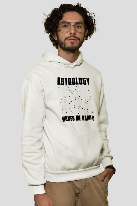 Astrolog Beyaz Unisex Kapüşonlu Sweatshirt