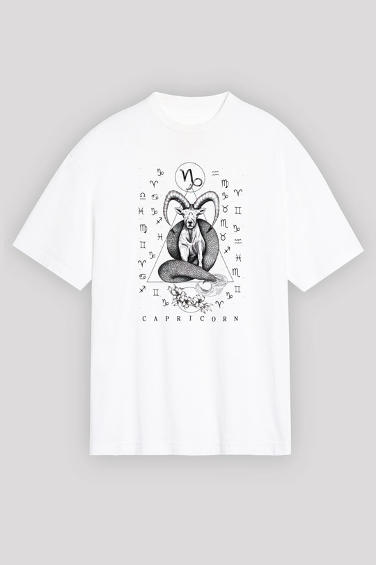 Astrolog Beyaz Unisex Oversize Tişört T-Shirt