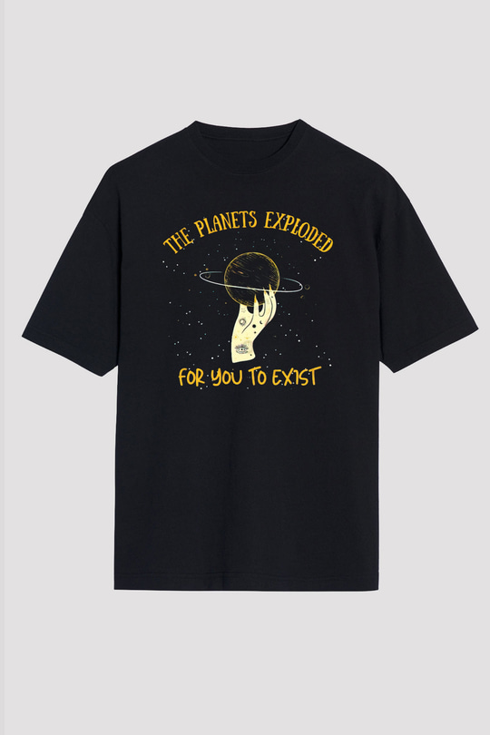 Astrolog Siyah Oversize Tişört Oversize T-shirt - TişörtFabrikası