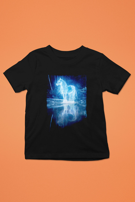 At Baskılı Unisex Siyah  Çocuk Tişört